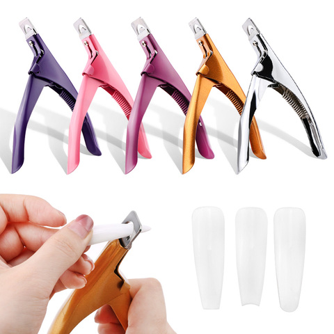 Professional Nail Art Clipper Special type U word False Tips Edge Cutters Manicure Colorful Stainless Steel Nail Art Tools ► Photo 1/5