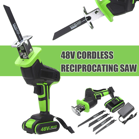 48V Electric Wood Metal Reciprocating Saws Cordless Logging Chainsaw With Saw Blades Battery Wireless Electric Saw Cutting Tool ► Photo 1/6