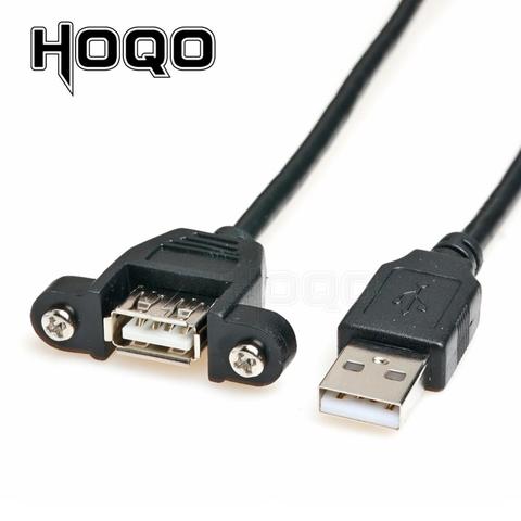 30cm 1M 5M 1.5M Type-A Port USB Panel Mount usb2.0 Male to Female Extension Cable with Screw hole lock connector adapter ► Photo 1/5