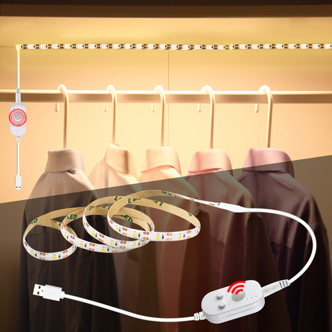 5V PIR Motion Sensor LED Lights for Kitchen Closet Dimmable Night Cabinet Light Stairs Bedside Mirror Wardrobe Light USB Tape ► Photo 1/6
