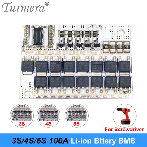 3S 4S 5S BMS 12V 16.8V 21V 100A BMS Lithium Battery Protection Board with Balance Module for 10.8V 14.4V 18V Screwdriver Battery ► Photo 1/6