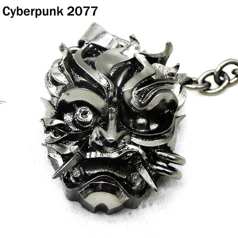 Samurai mask medallion pendant necklace 32*25mm wizard school monster hunter wild 3D black games chains necklace NK0255 ► Photo 1/6