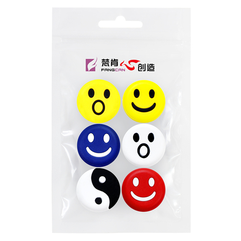 FANGCAN 6PC Smiley Face Tennis Dampener Silicone Tennis Racket Antivibrador ► Photo 1/6