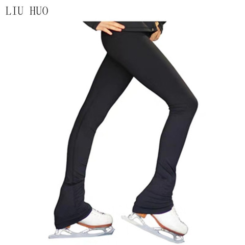 Figure Skating Pants Women's Ice Skating Black Elastane Velvet High Elasticity Activewear Competition Skating Wear Thermal Warm ► Photo 1/5