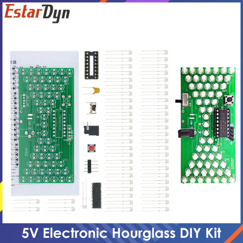 5V Electronic Hourglass DIY Kit Funny Electric Production Kits Precise With LED Lamps Double Layer PCB Board 84*40mm ► Photo 1/6