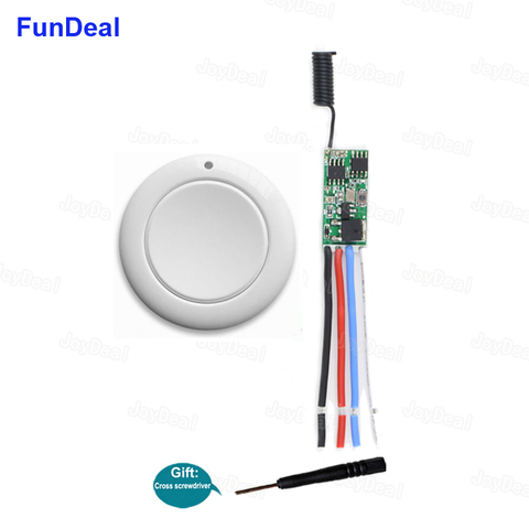 FunDeal 433mhz Mini Wireless Remote Control Switch RF Push Button Transmitter Receiver 3.7v 4.5v 9v 12v 24v Power Switch Module ► Photo 1/6