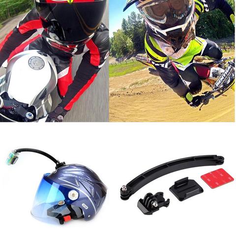 For Gopro Accessories Mount Motorcycle Cycling Helmet Extension Arm+Buckle+3M Sticker For Gopro Hero 8 7 6 SJ4000 SJ6000 Camera ► Photo 1/6