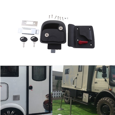 1 Set RV Trailer Entry Door Latch Deadbolt Handle Lock Keys Kit For RV/Camper/Trailer/Home Cabinet/Truck/Boat/Yacht Etc 2022 NEW ► Photo 1/5