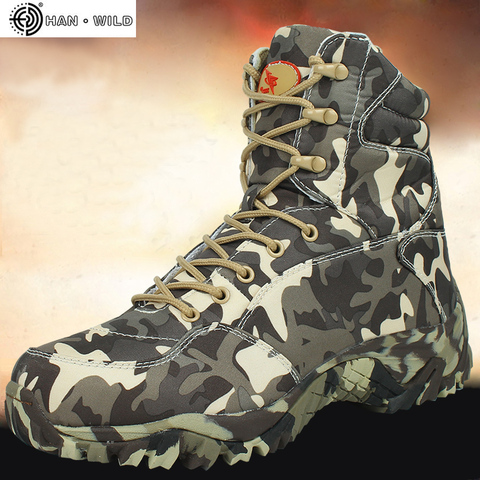 Men Military Army Boot 2022 Spring High Quality Waterproof Canvas Camouflage Tactical Combat Desert Ankle Boots Mens Shoes ► Photo 1/6