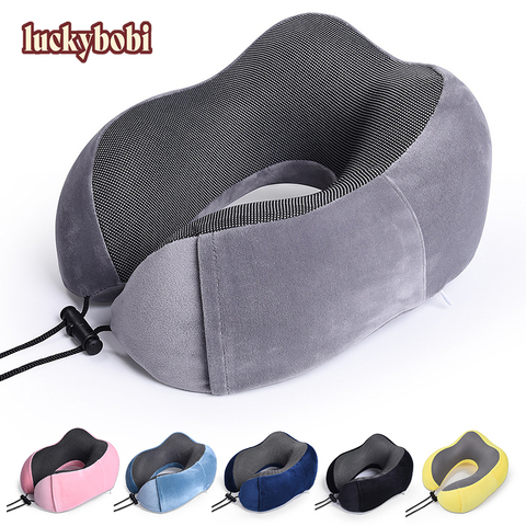 Car U Shaped Memory Foam Neck Pillows Soft Slow Rebound Space Travel Pillow Solid Neck Cervical Healthcare Bedding DropShipping ► Photo 1/6