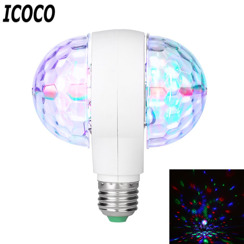 ICOCO LED 6W Rotating Bulb Light with Dual Head Magic Stage Disco Lamp Rotating Double-headed LED Colorful Stage Light Sale ► Photo 1/6