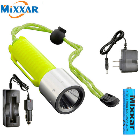ZK20 Dropshipping LED Diving Flashlight Q5 2000LM Lantern Lamp Rechargeable 18650 Underwater Diving Scuba Flashlights Light ► Photo 1/6