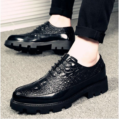 New Luxury Fashion Wedding Business Shoes Men Oxford Dress Shoes crocodile Pattern Men Formal Shoes LH-67 ► Photo 1/6