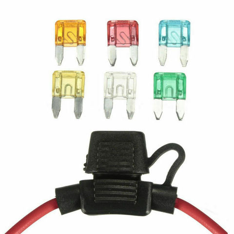 6pcs car splash-proof and waterproof series car modified fuse holder with wire fuse holder with insurance 5A-30A ► Photo 1/6