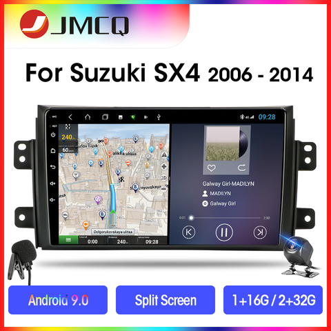 JMCQ T9 Car Radio For Suzuki SX4 2006-2014 Multimedia Player 2 Din Android 9.0 DVR GPS Navigaion Stereo Split Screen Head unit ► Photo 1/6