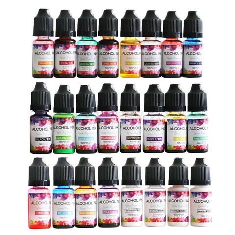 Epoxy UV Resin Pigment - 24 Color Liquid Epoxy Resin Color Dye for