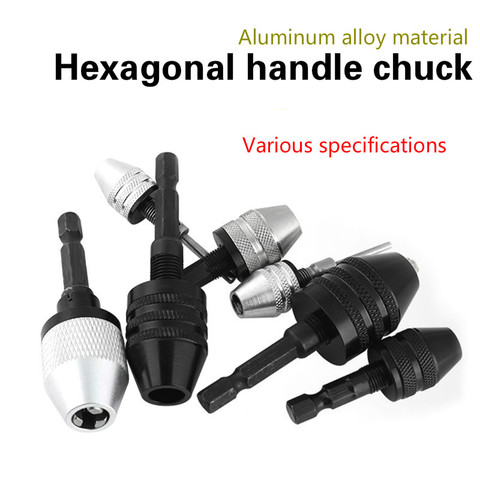 Hex Drill Bits Adapter Keyless Shaft Chuck Clamp 0.3-8 mm Electric Motor Shaft Mini Chuck Fixture 1/4 ''Hex Shank Drill Chuck ► Photo 1/5