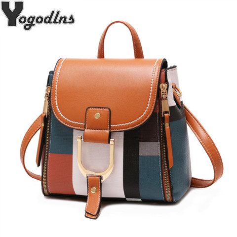 High Quality PU Leather Women Backpack Bag for Girls Teenage Shoulder School Bag Multi-use Daypack Knapsack Hand Bag Crossbody ► Photo 1/6