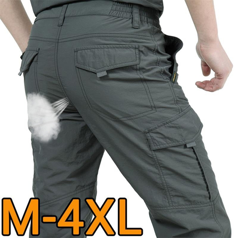 Tactical Cargo Pants Men Work Breathable Quick Dry Army Men Pants Casual Summer Autumn Waterproof Loose Military Trousers Male ► Photo 1/6