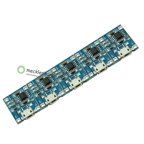 5Pcs TP4056 Micro USB 5V 1A 18650 Lithium Battery Charger Board With Led Indicator Automatic Protection 4.5~5.5V ► Photo 1/4