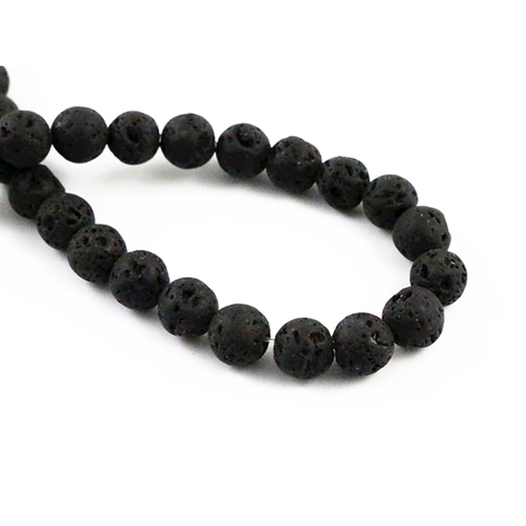 8mm 45pcs/string Natural Volcanic Stone Pure black Stone Round beads For jewelry making Wholesale and Retail-M7-09 ► Photo 1/1