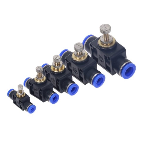 Pneumatic Throttle Valve Air Speed Regulating Valve Quick Connect Hose Fittings Throttle Check Valve SA-4 SA-6 SA-8 ► Photo 1/6