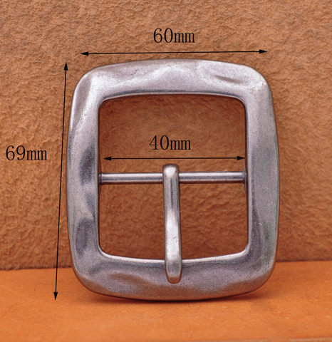 Heavy Duty Quality Vintage Silver Square Center Bar Pin Buckle for Leathercraft Belt Fit 40mm Strap ► Photo 1/6