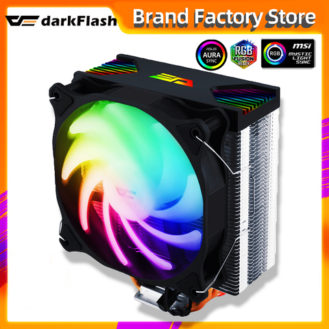 Darkflash CPU Cooler aura sync ARGB Lights 4 Heatpipes 120mm Silent PWM Fan RGB heatsink CPU Cooling Radiator LGA 1155/AM4 AMD ► Photo 1/6