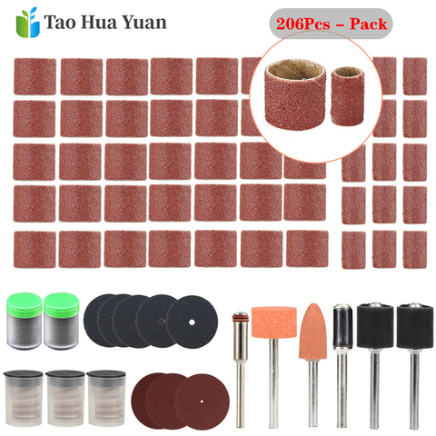 206pcs/set Drum Sanding Kit Rotary Tools Accessories Set With Sanding Mandrels Abrasive Tools For Dremel Power Tool Accessories ► Photo 1/6