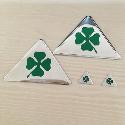 2x ALFA ROMEO Green Quatrefoil Delta Car Side Emblem Badge For Alfa 147 156 166 159 GT Aluminum+PVC ► Photo 1/6