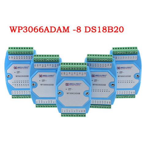 8 channel input temperature sensor DS18B20 module RS485 RTU MODBUS WP3066ADAM ► Photo 1/5