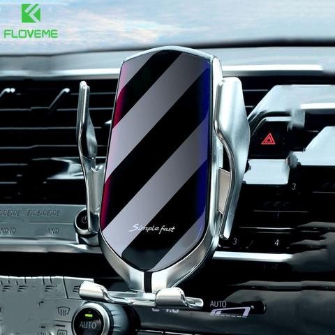 FLOVEME 10W Car Wireless Charger Car Phone Holder Infrared Sensor GPS Air Vent Mount Car Holder Automatic Clamping Stand Charger ► Photo 1/6