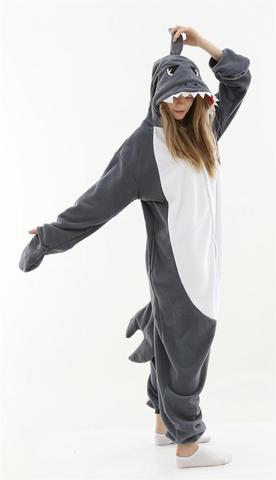 Kigurumi Adult Pyjamas Cosplay Costume Grey Shark Onesie Sleepwear Homewear Unisex Pajamas Party Clothing pijama masculino ► Photo 1/6