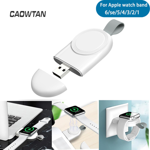 Portable Wireless Charger for Apple Watch Series 6 se 5 4 3 2 1 band strap Station USB Charger Cable for IWatch 6 se 5 4 3 2 1 ► Photo 1/6