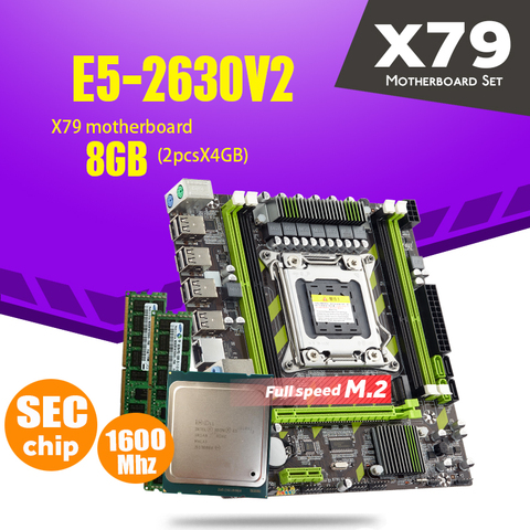 Atermiter X79G  X79 Motherboard LGA2011 Mini-ATX Combos E5 2630 V2 E5-2630 V2 CPU 2pcs x 4GB = 8GB  RAM 1600Mhz PC3 12800R DDR3 ► Photo 1/5