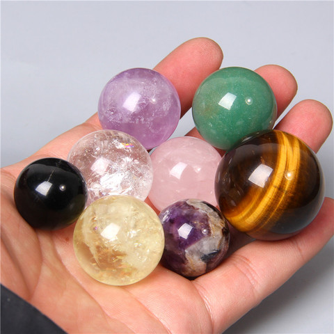 20 30 40 50 mm Natural round stone quartz sphere Amethysts rose white quartz crystal obsidian Citrines stone sphere ball Decor ► Photo 1/6