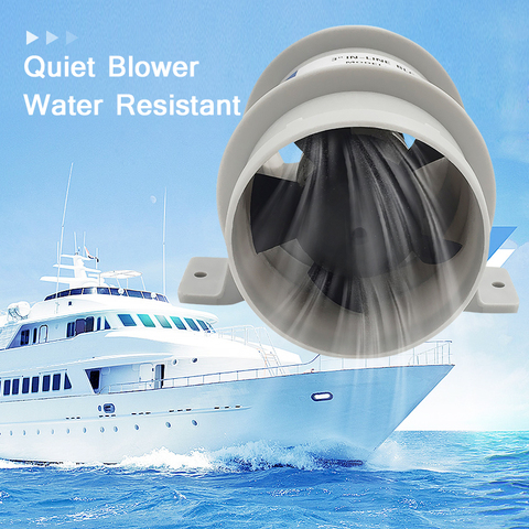 Marine 12V Nickel-plated Motor Housing Quiet Blower Water Resistant High-volume Air Flow 4 Inch Diameter Corrosion Resistant ► Photo 1/6