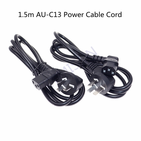 Australia Male plug to C13 Angle Left Power cord 10A C13 to AU 3 pins Extension Cable 90 degrees angle C13 power lead cord 1.5m ► Photo 1/6
