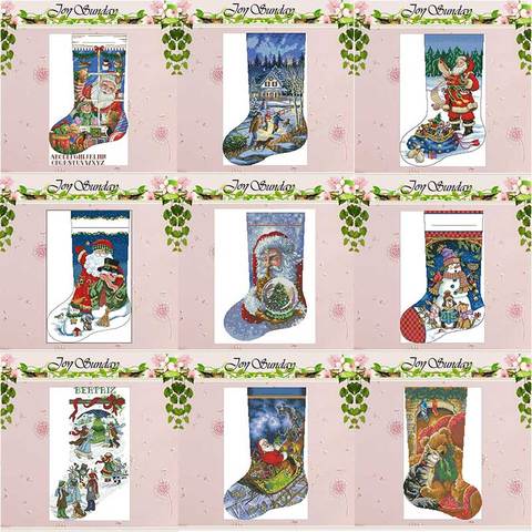 Christmas socks patterns counted 11CT 14CT 18CT DIY Cross Stitch Sets wholesale Cross-stitch Kits Embroidery Needlework ► Photo 1/6