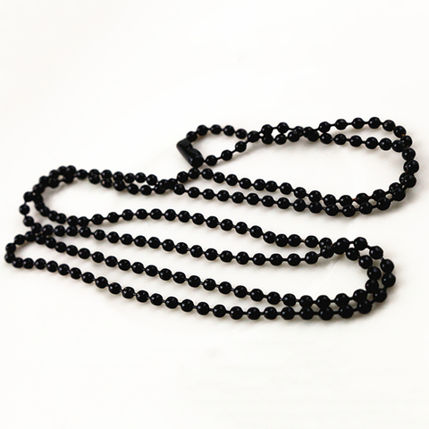 5pcs 2.4mm Black Plated  Ball Beads Chain Necklace Bead Connector 65cm(25.5 inch)  (Z1-03) ► Photo 1/1