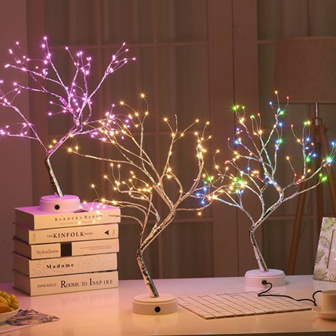 108 LED USB Table Lamp Copper Wire Christmas Fire Tree Night Light Table Lamp Home Desktop Decoration Christmas Decoration ► Photo 1/6