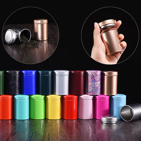 50g Round Sealed Metal Tea Can Coffee Spice Tea Container Outdoor Portable Universal Packaging Empty Tin Box ► Photo 1/6