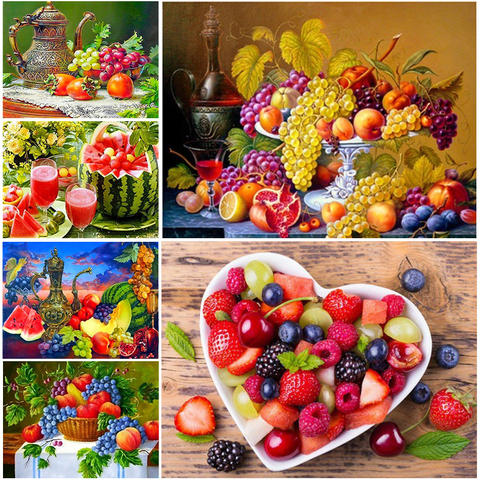 DIY 5D Diamond Painting Full Square Fruit still life Diamond Embroidery Mosaic Picture of Rhinestones Decor Gift Diamond Mosaic ► Photo 1/6