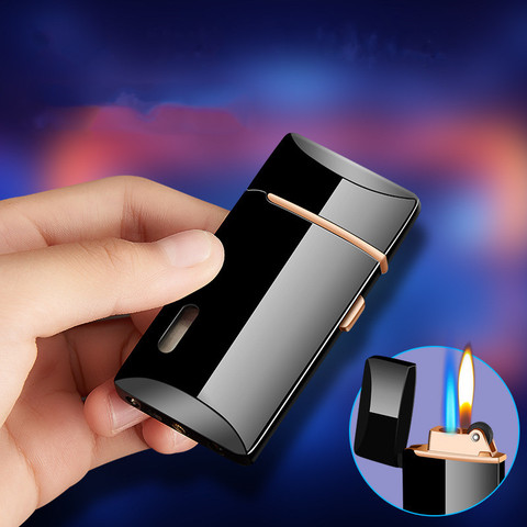 Jet Gas Lighter Two Flame Grinding Torch Turbo Flint Lighter Free Fire Butane Metal Windproof Cigarette Cigar Lighter Inflated ► Photo 1/5