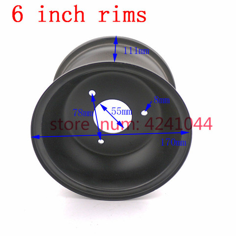 ATV 3 hole Vacuum rims 6 inch wheel hub use 145/70-6 13x5.00-6 13x6.50-6 tire tyre for 110-125cc  Go-Kart, ATV, lawn mower ► Photo 1/6