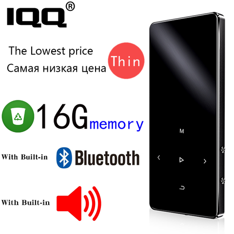 IQQ New Version X2 Bluetooth MP3 Music Player with Touch Screen and Built-in 16GB HiFi Portable Walkman with Radio /FM/ Record ► Photo 1/6