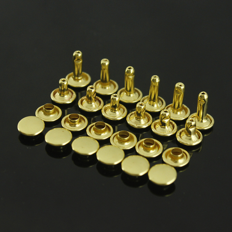 100pcs Brass Round Double Cap Rivets Stud Rivet Collision Nail Leather Craft Bag Belt Clothing Garment Shoe Decor Fastener ► Photo 1/6