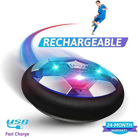 Soccer Kids Toy USB Rechargeable Hover Ball Colored LED Lights for Kid  Gifts Gliding Air Cushion Floating Kids Soccer Game