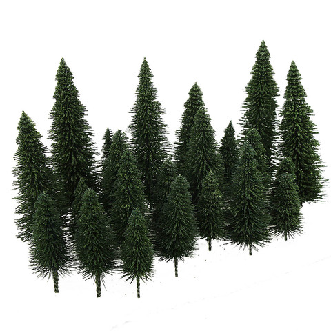 40pcs Model Pine Trees Deep Green Pines For HO O N Z Scale Model Railway Layout Miniature Scenery S0804 ► Photo 1/6