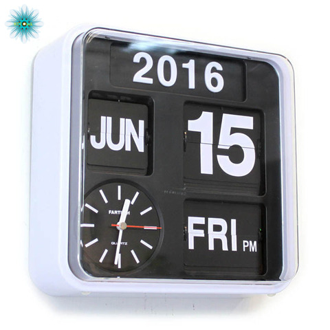 Retro Digital Flip Clock Auto Calendar Flip Clock Living Room Decoration Page Creative Luxury Wall Watch Home Decor 9 inch ► Photo 1/1